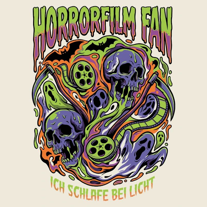 Horror Movie Fan Neon Skull