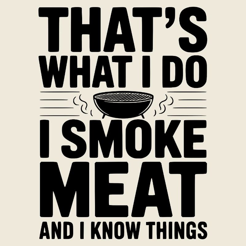 C’est ce que je fais, je fume de la viande et je sais des choses