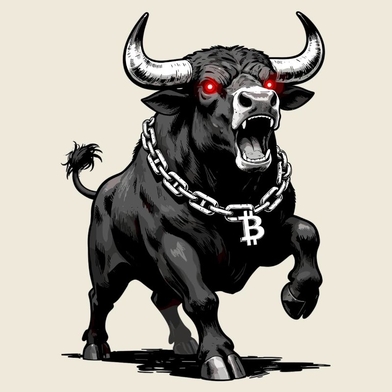 Bitcoin Bulle rote Laseraugen Krypto Bullrun