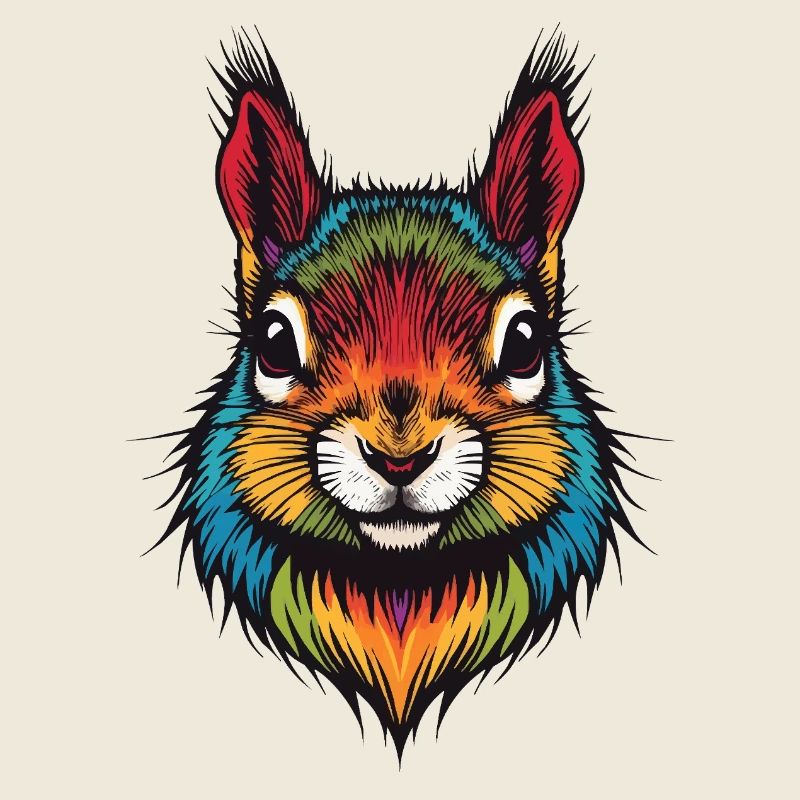 Colorful squirrel animal color explosion