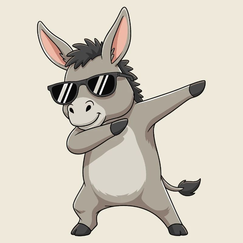 Dessin animé de lunettes de soleil d’âne à appétir