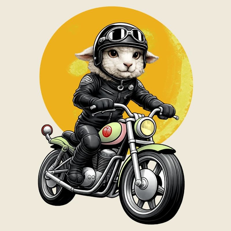 Mouton motard en look cuir