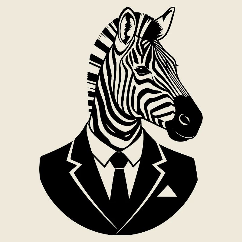 Zebra in a Suit – Elegant Animal Business Design