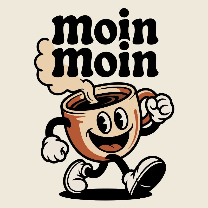 Coffee Mug Cheerful Cartoon