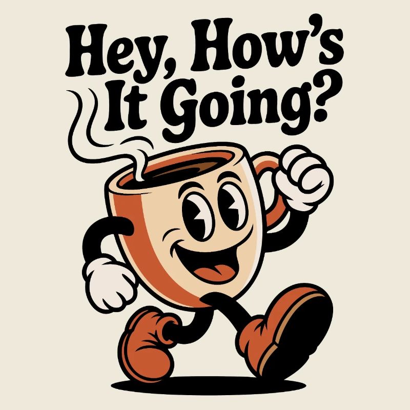 Laufender Kaffeebecher Mascot