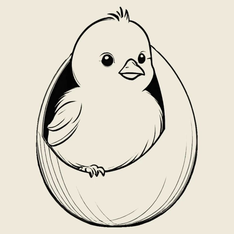 Bird quail in egg
