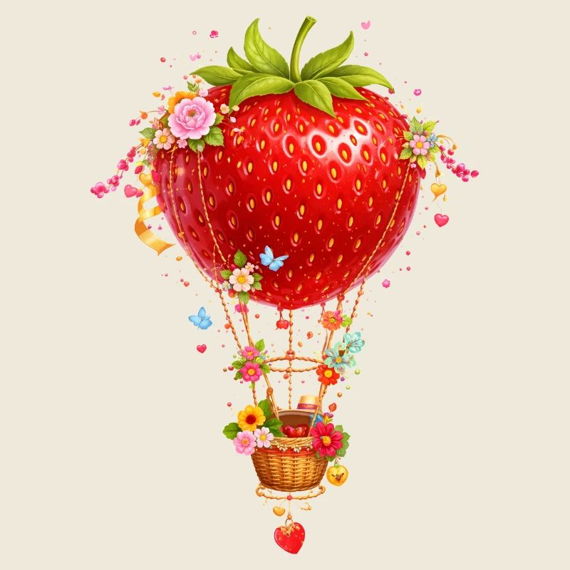 Fantasme de montgolfière à la fraise