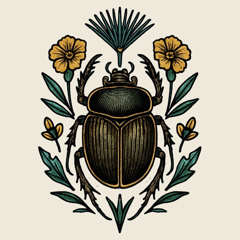 Insecte doré dans une couronne de plante