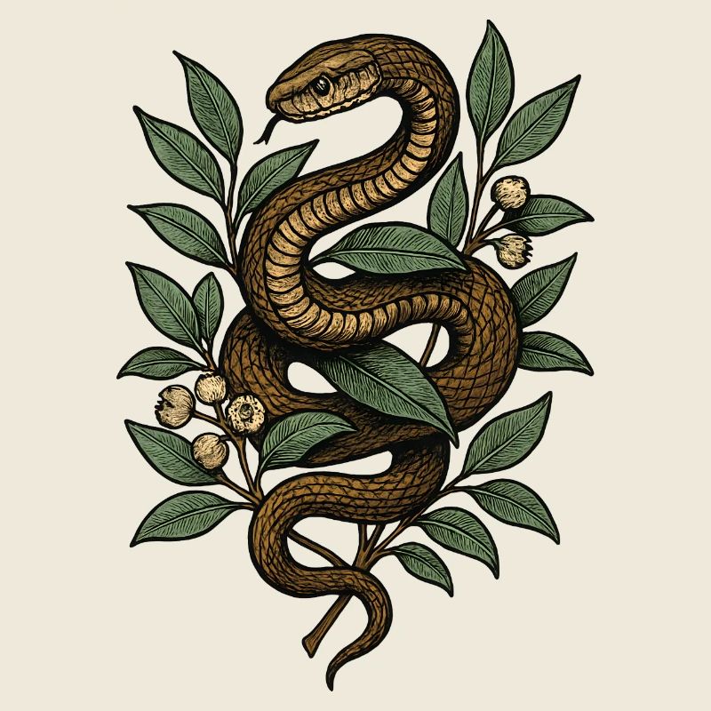 Serpent dans le réseau de feuilles