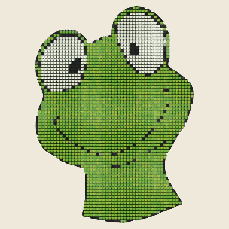 Pixel Frog Green Pixel Smiley