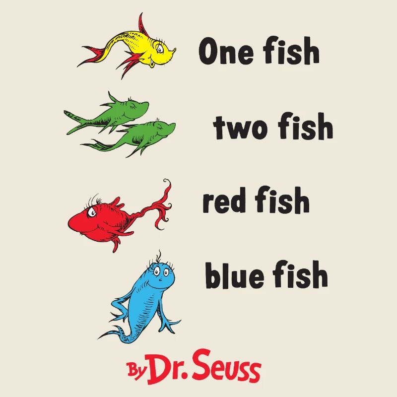 One Fish Two Fish Red Fish Blue Fish Iconic Design