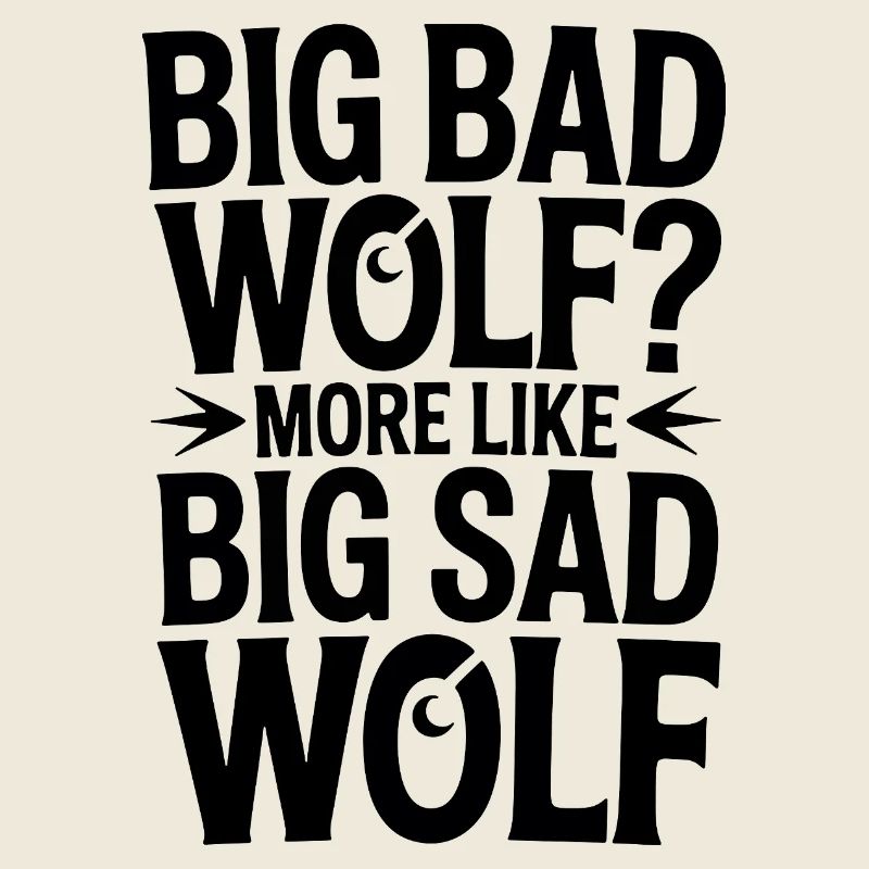Großer trauriger Wolf - Typo