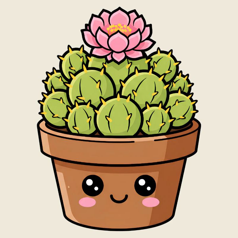 Pot de fleurs de cactus Kawaii