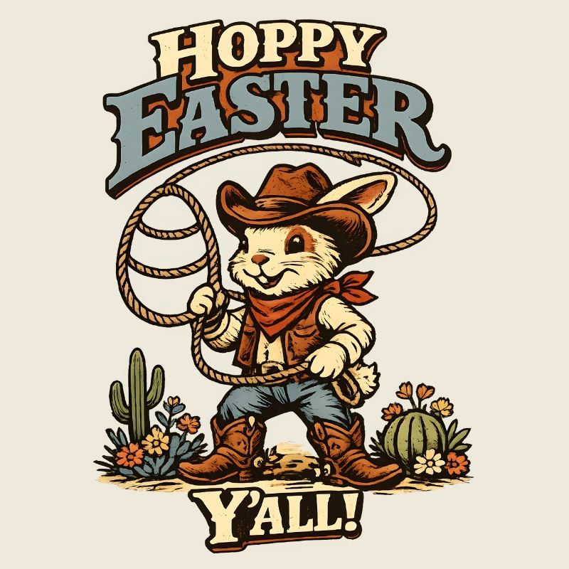 Oreilles de lapin de Pâques Retro Bunny Howdy