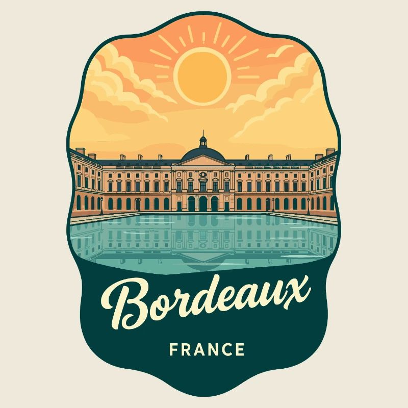 Bordeaux Place de la Bourse Retro Badge