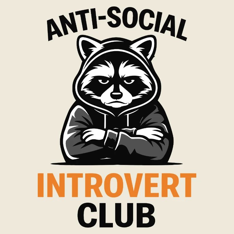 Sweat à capuche du club de ratons laveurs introvertis