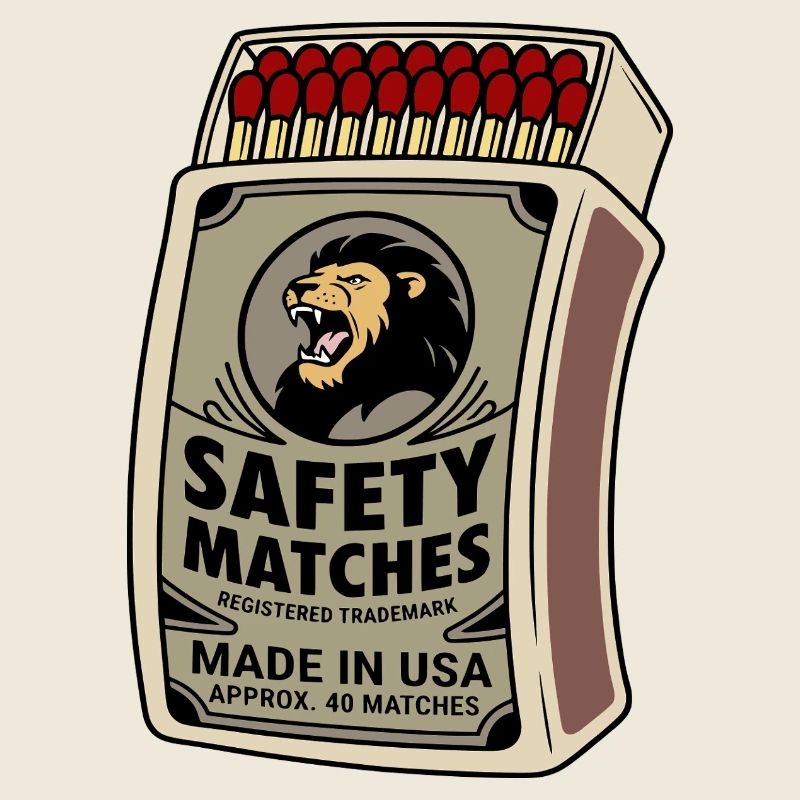Lion Safety Matches Vintage Box