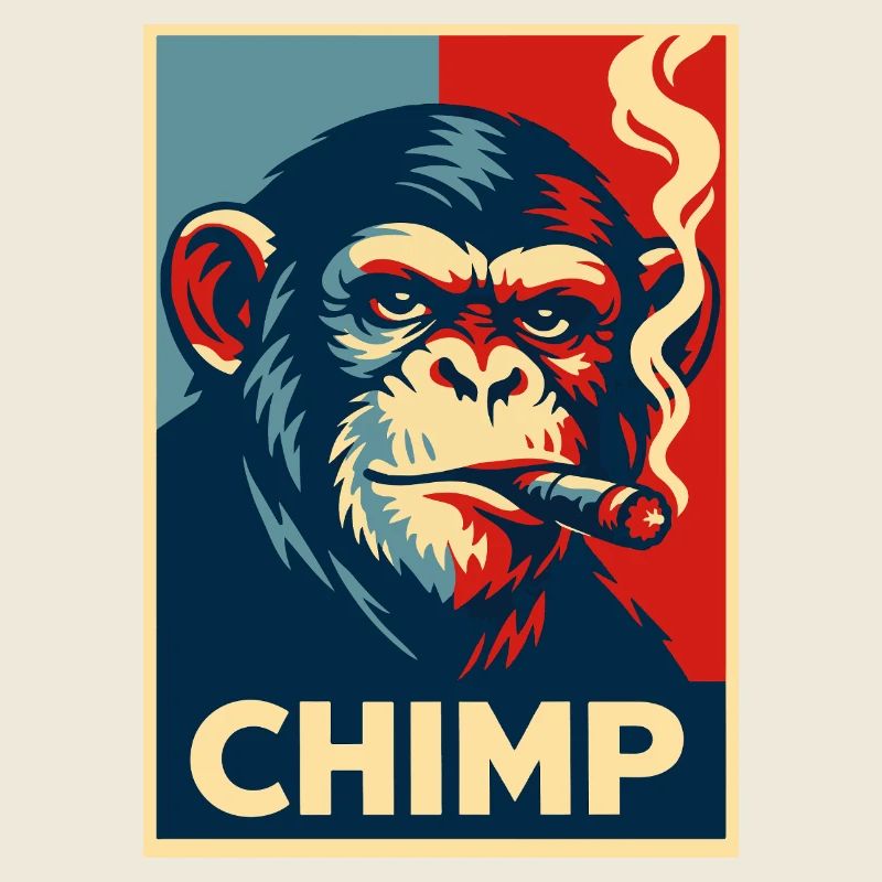 Retro Chimp Cigar Poster