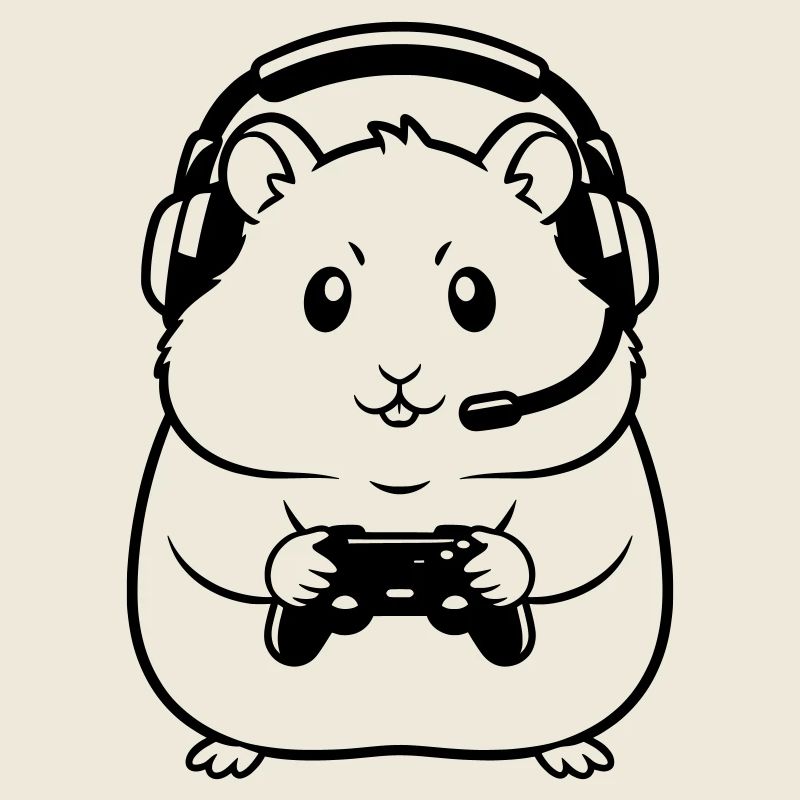 Gamer Hamster Controller Outline