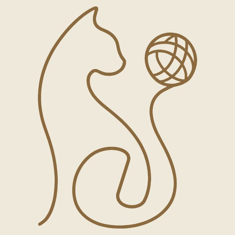 Chat aux lignes de pelotes de laine Design