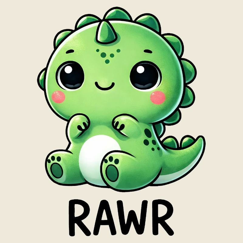 Mignon Dino T-Rex Dinosaure Cartoon Chibi Roar