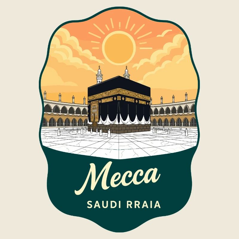 Insigne de voyage Mecca Kaaba Vintage Sunset