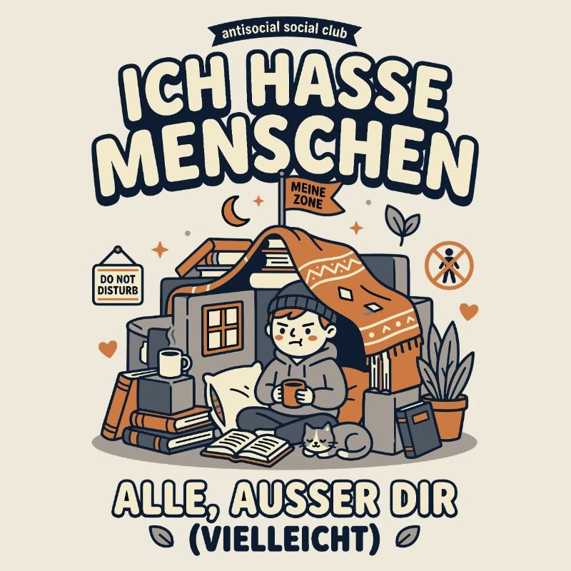 Ich hasse Menschen Humor Spruch