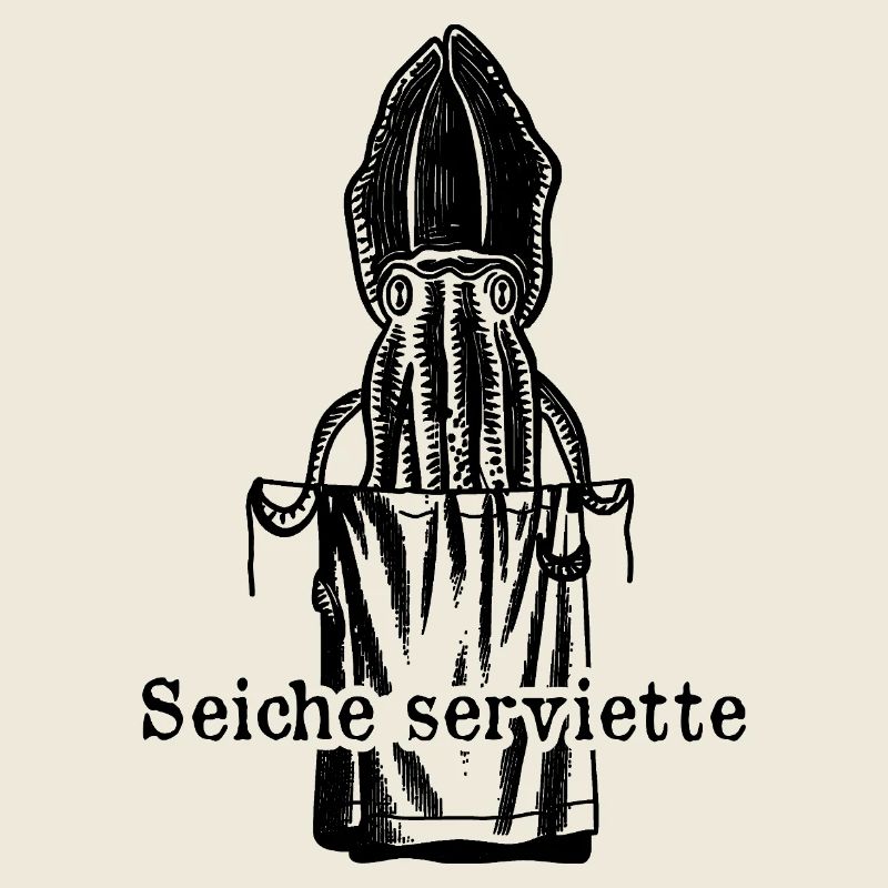 Seiche serviette - humour marin et absurde
