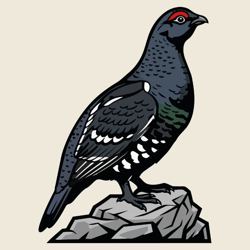 Schwarze Waldschnepfe auf Felsen