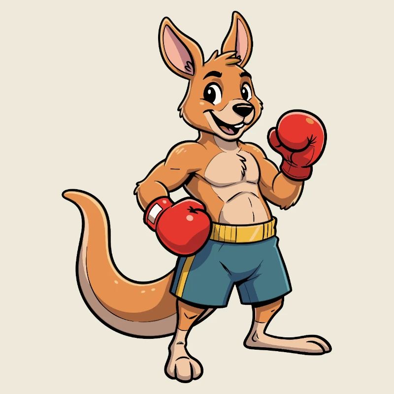 Kangaroo Boxer Cartoon
