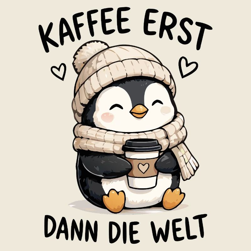 Kaffee zuerst Pinguin
