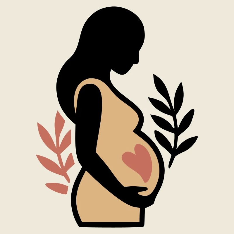 Silhouette de ventre de bébé femme enceinte