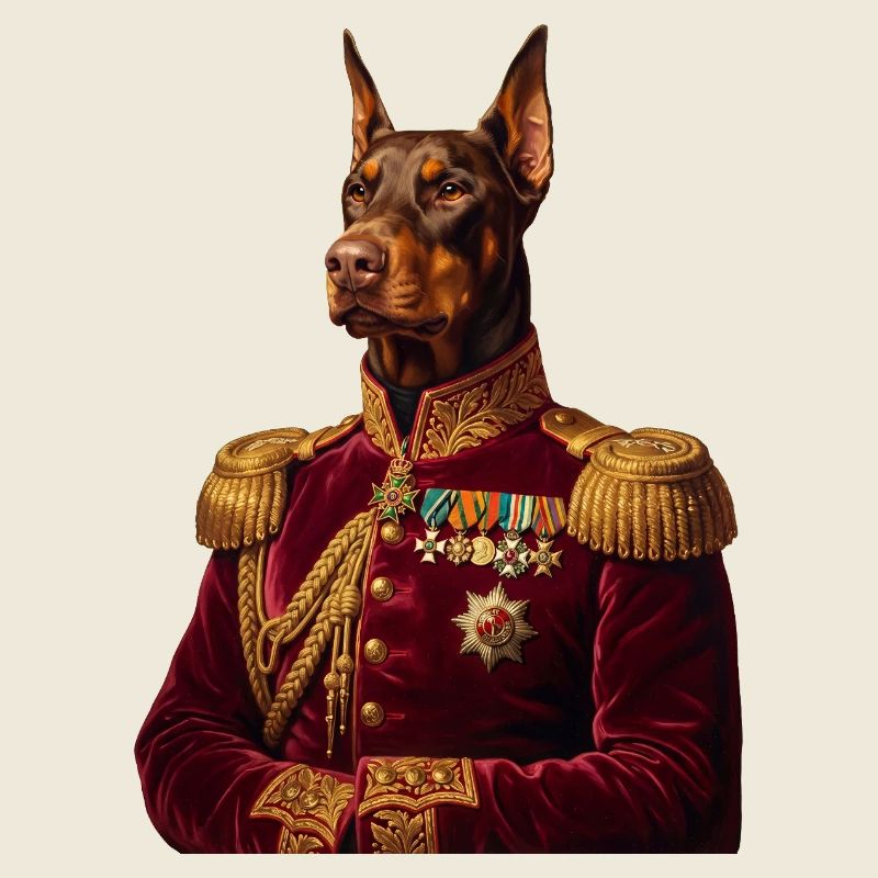 Doberman Portrait: The Royal General