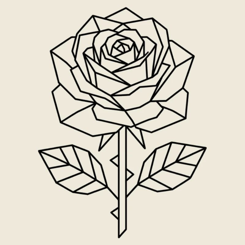 Geometrische Rose – Polygon Art