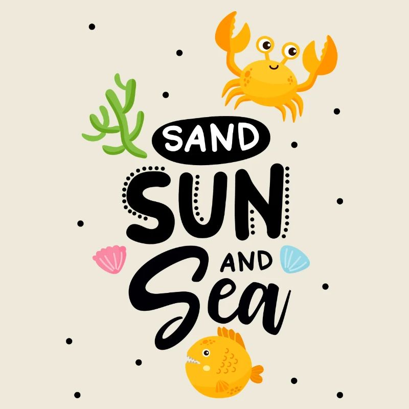 Crabe et poisson mignons - Sable et mer