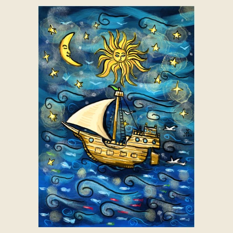 Schiff im Sternenmeer