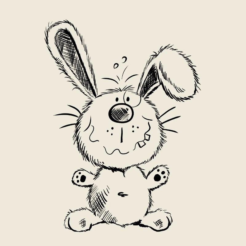 Mignon lapin dessin animé