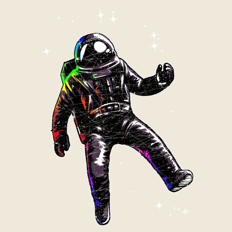 Astronaut schwebt im Weltall