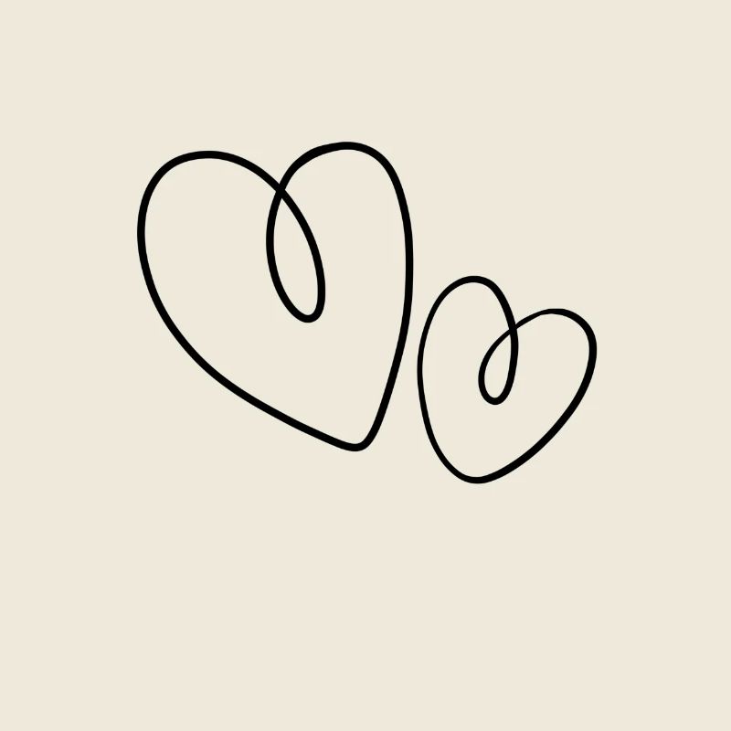 Double Hearts Line Art – Simple Love Motif