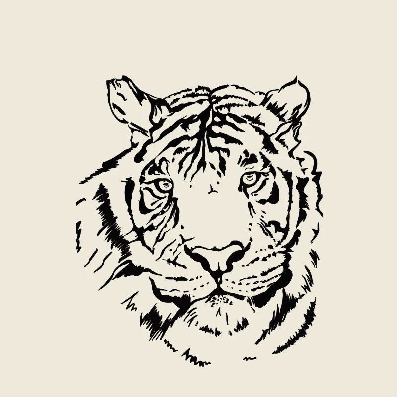 Hand-drawn tiger
