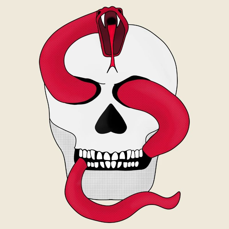 Le serpent rouge et le crâne