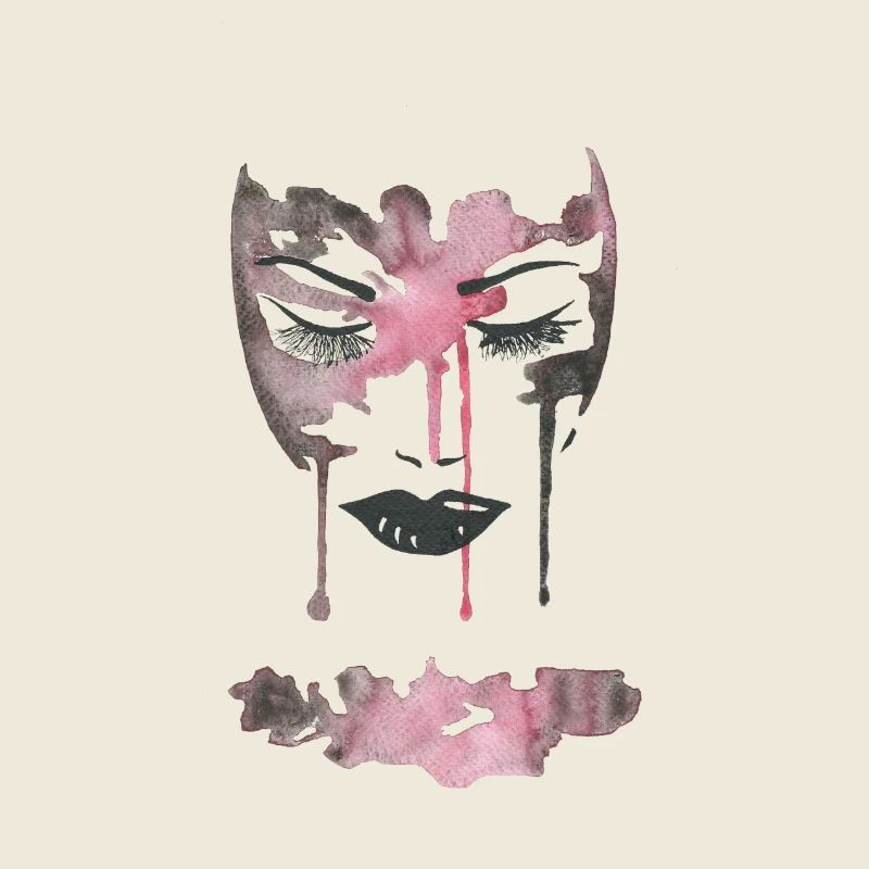 Visage Aquarelle Rose