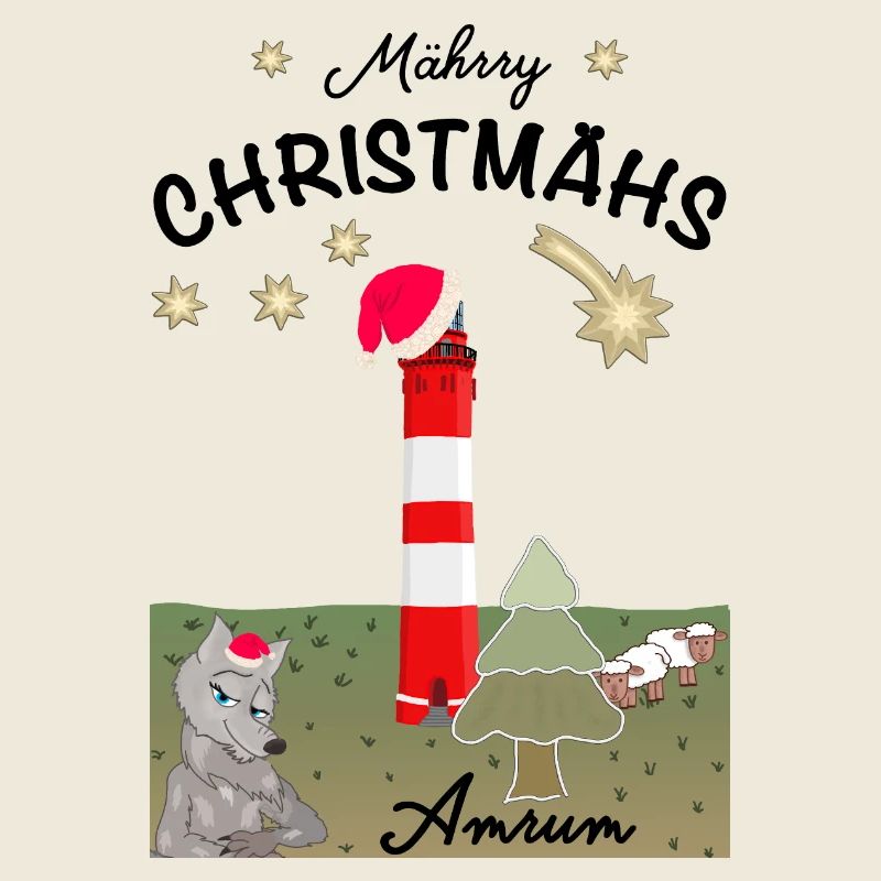 Leuchtturm Amrum, Weihnachten, Kultiger Wolf