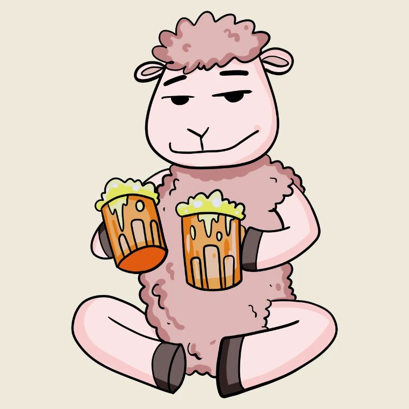 Moutons avec des verres à bière Bière Boire de l’alcool