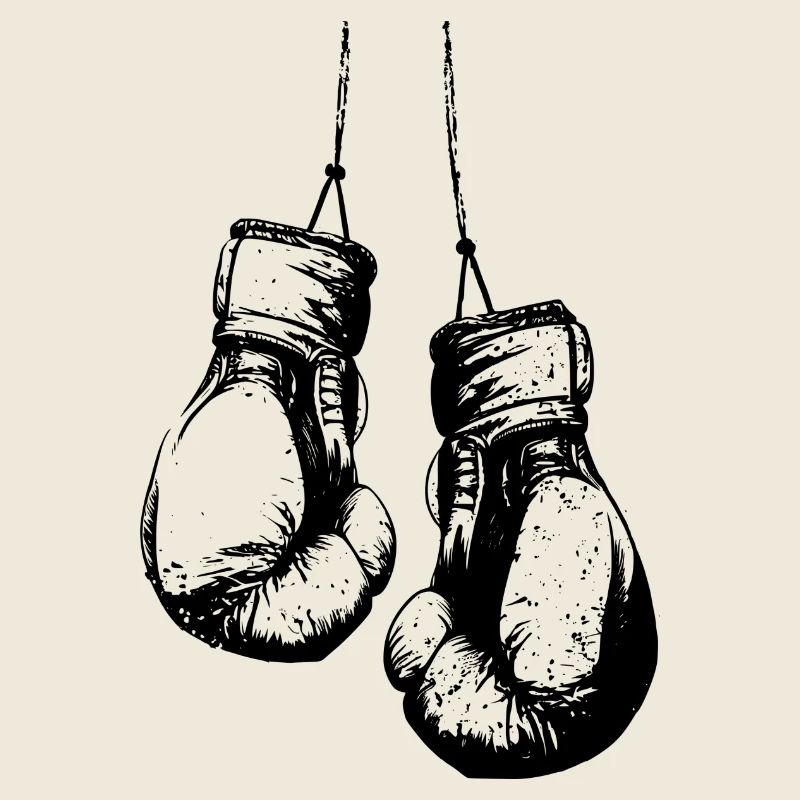 Hängende Boxhandschuhe schwarz