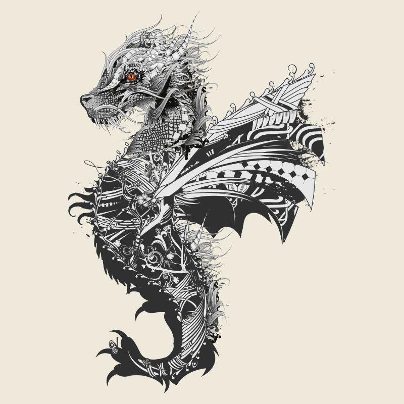 artfully designed mystical dragon