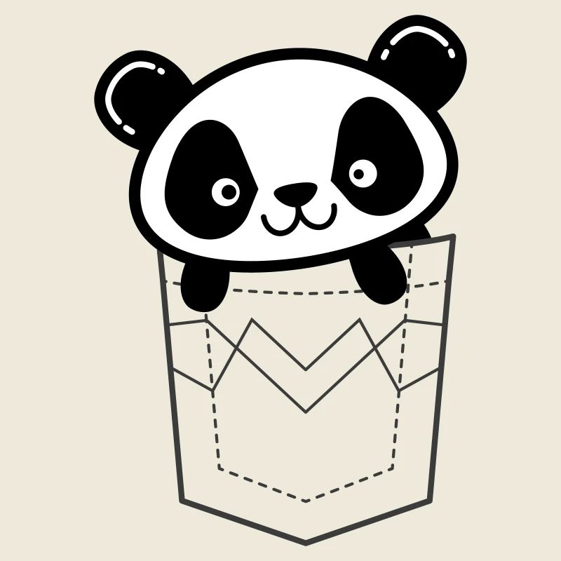 Panda qui regarde depuis sa poche