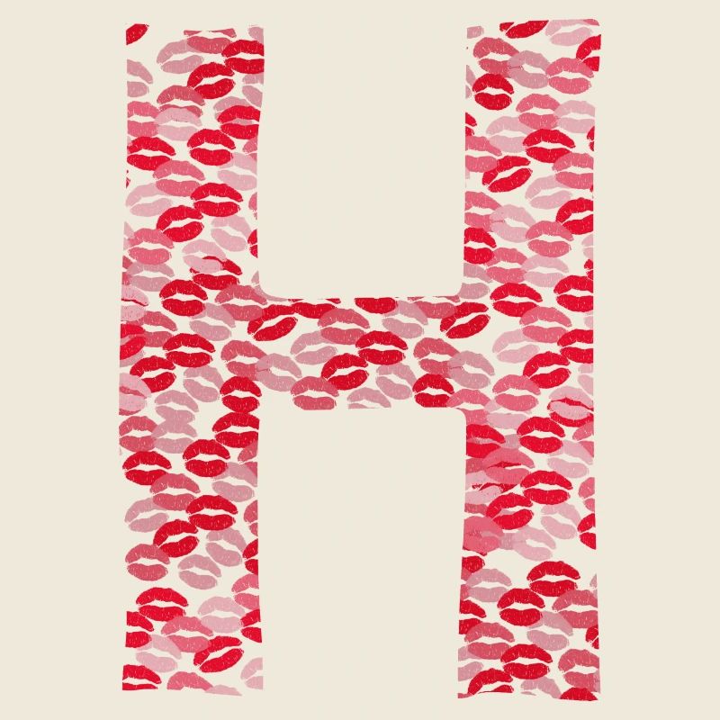 Lettre H - tshirt bisous