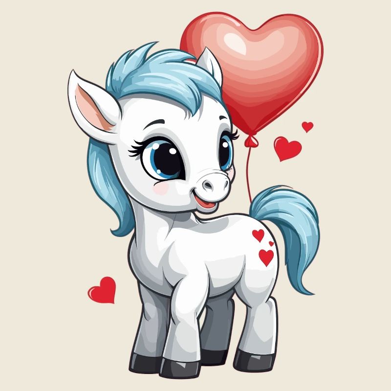 Poney mignon avec du coeur