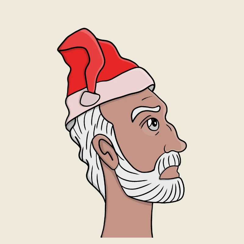Der Weihnachtsmann schaut nach oben